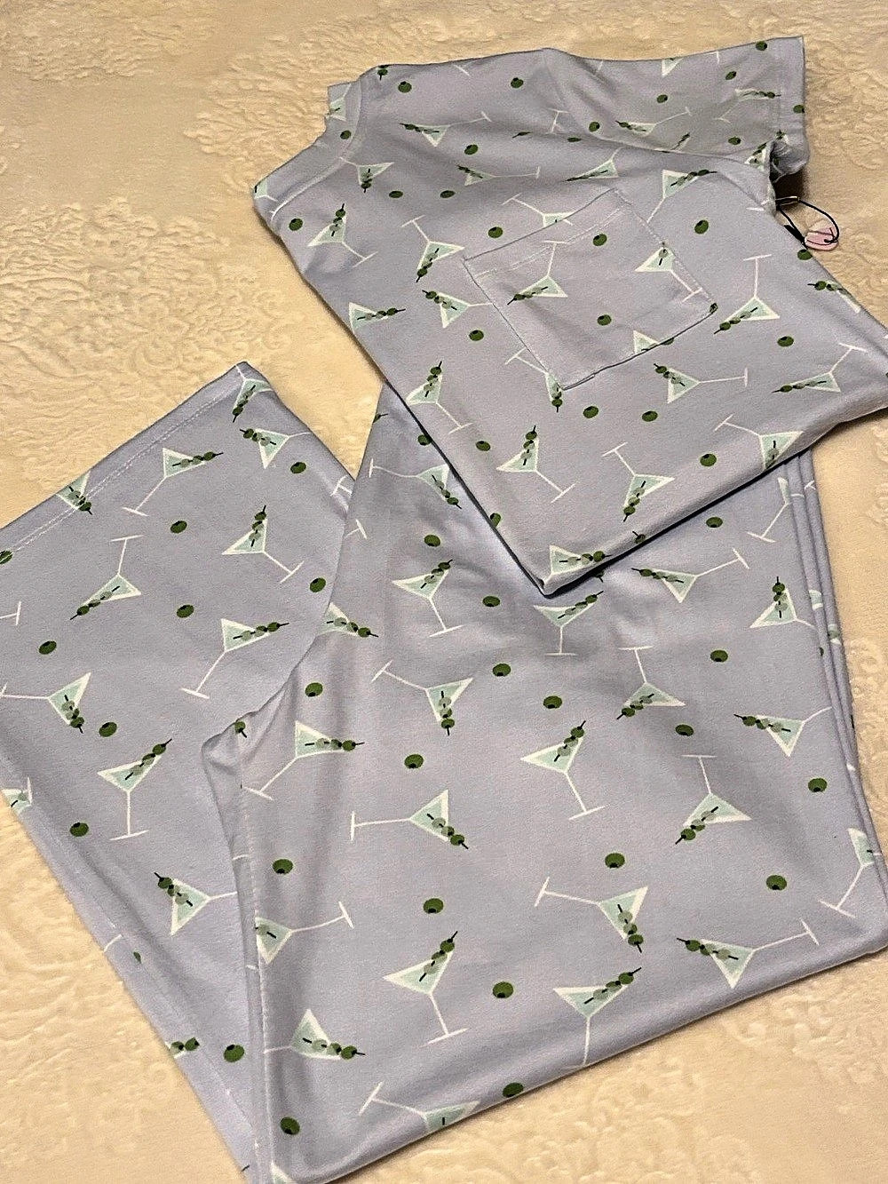 Spoiled Angel Martini Print Pajama Set
